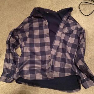 Only worn once or twice flannel button up with fleece like material